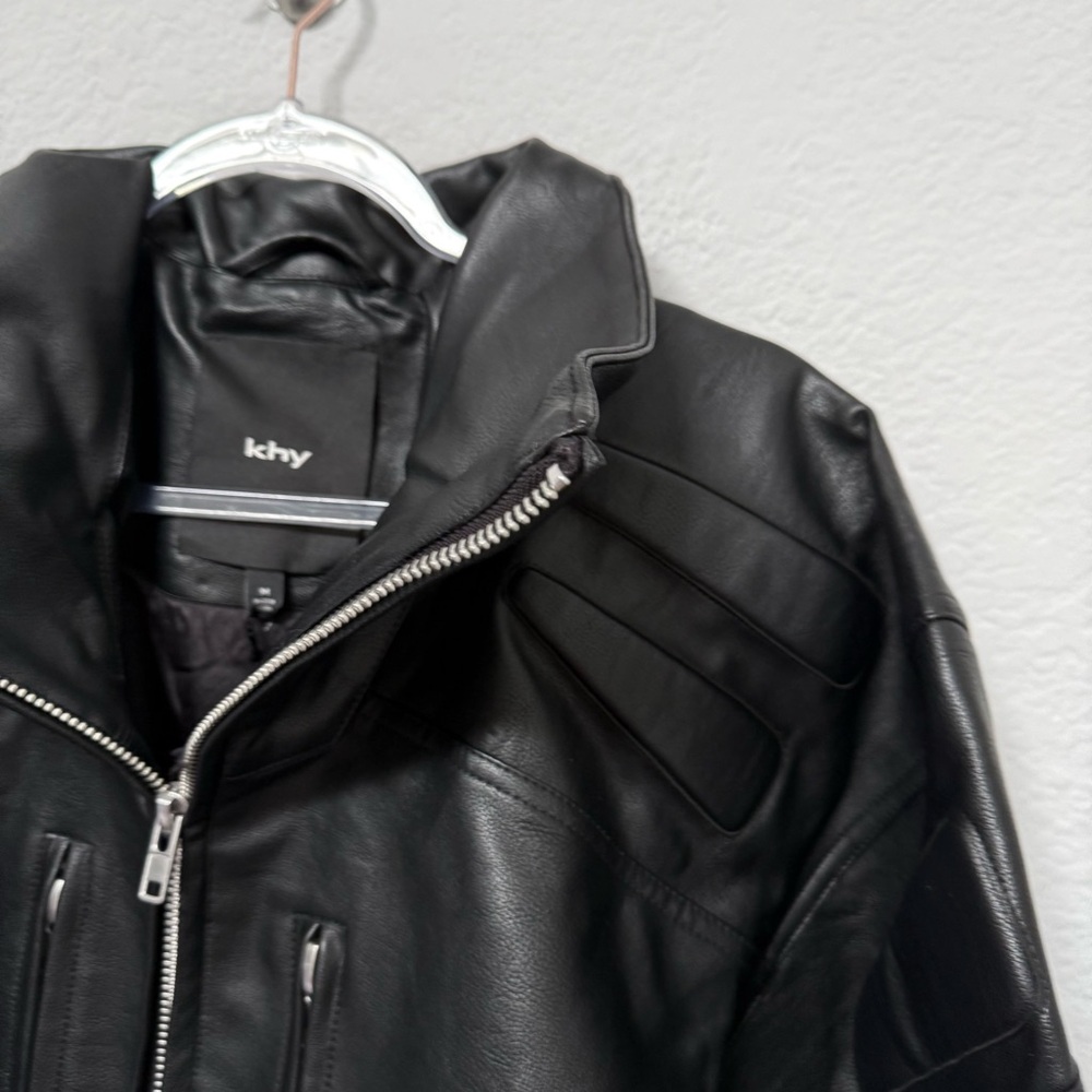 Khy x Namilia Faux Leather Trench Coat Black NWT - Picture 4 of 5